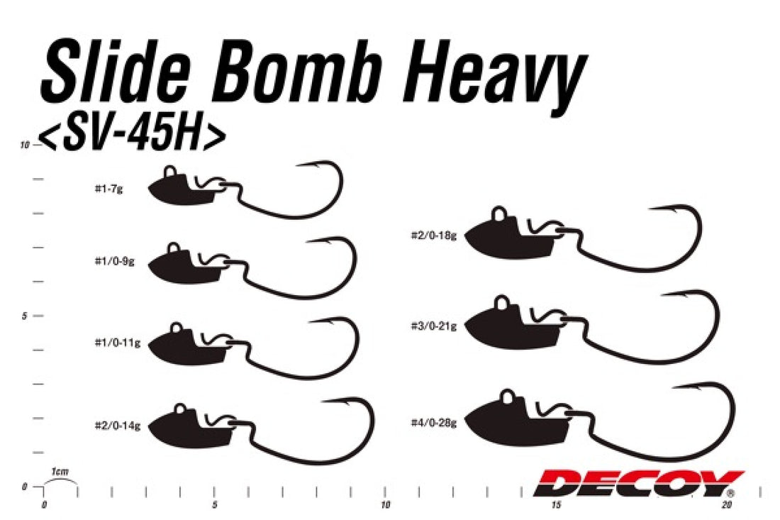 DECOY SLIDE BOMB HEAVY #4/0 - 28g SV-45H (2 pcs/pack) TIN fishing terminal tackle — photo 3