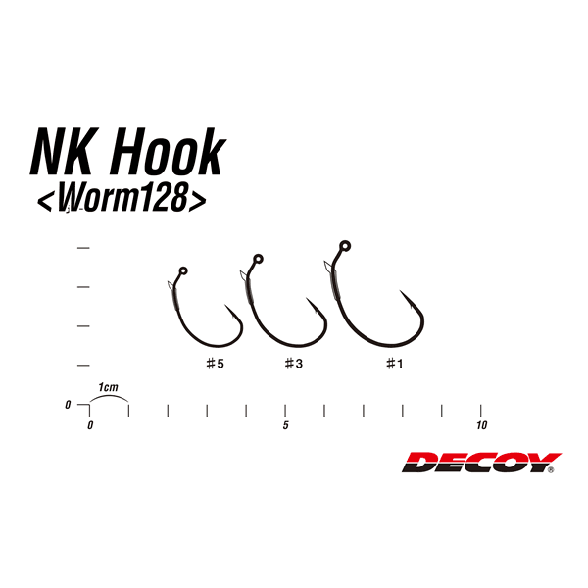 DECOY NK HOOK #3 Worm128 (5 pcs/pack) SILKY BLACK - Britannic Trade