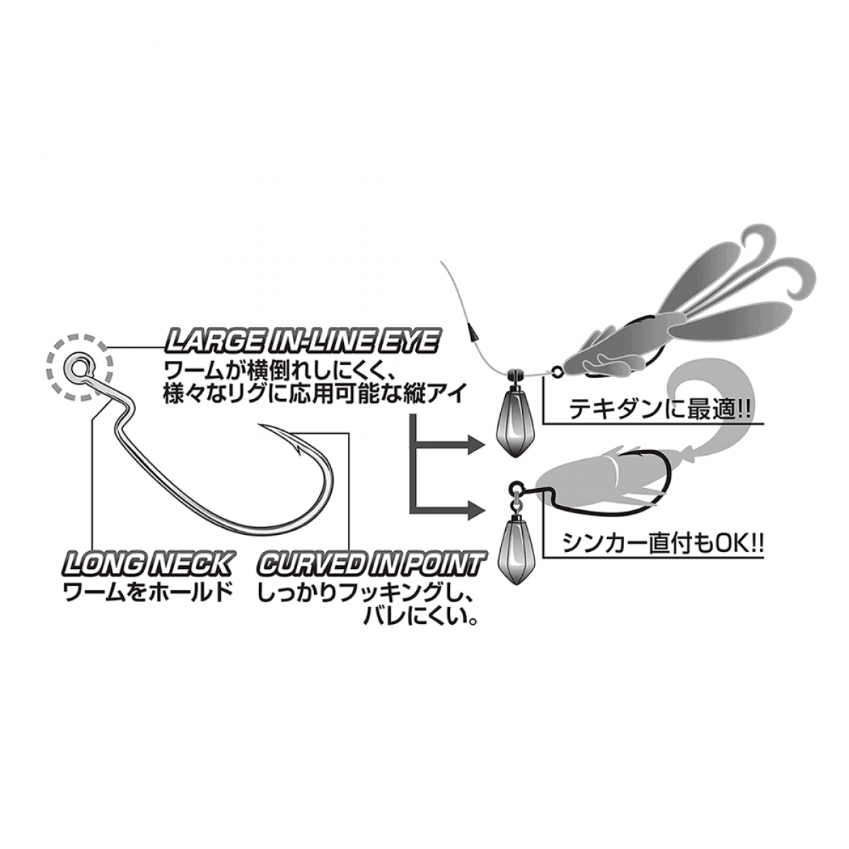 DECOY ROCK’N HOOK #2/0 Worm29 W NICKEL - Britannic Trade