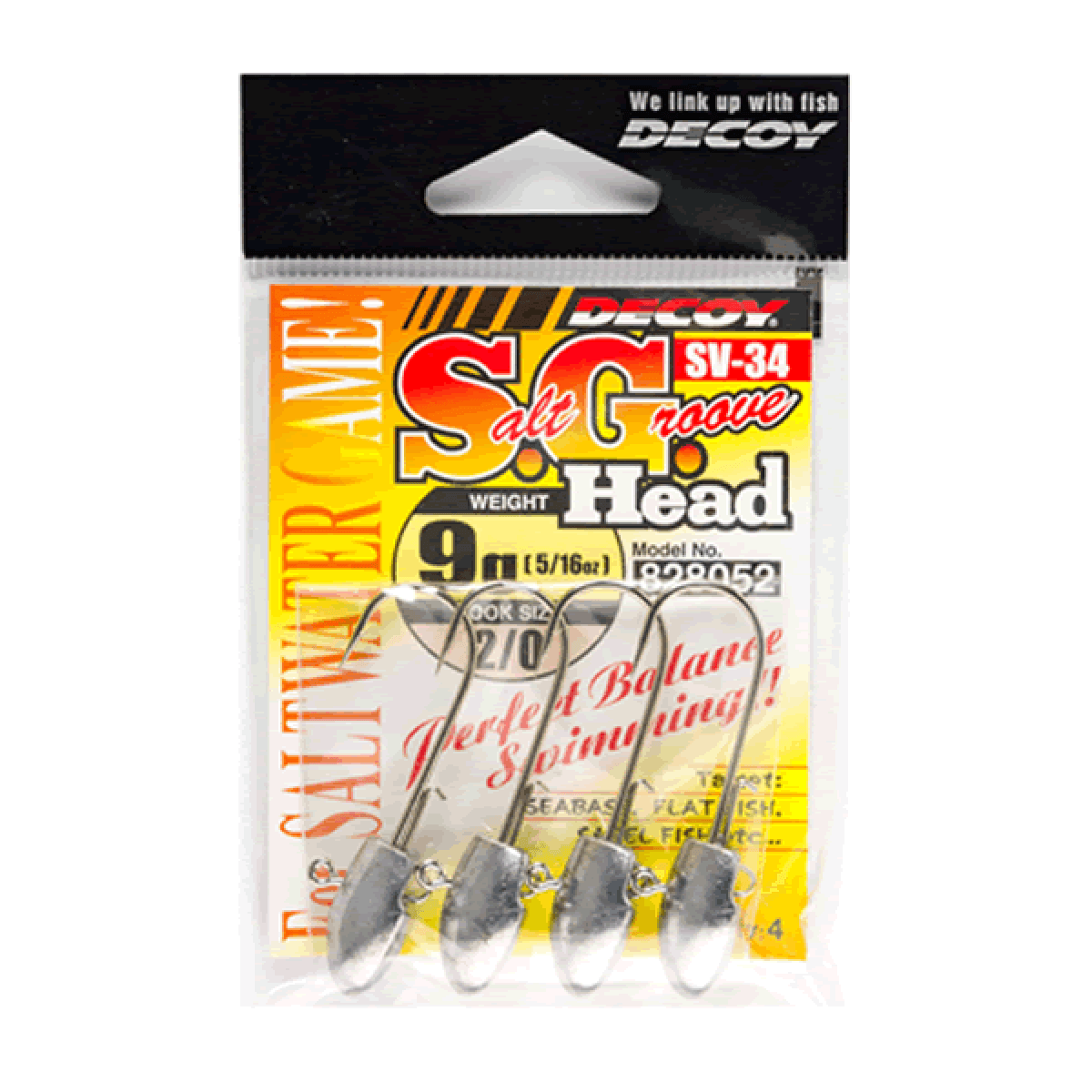 DECOY S.G.HEAD #2/0 - 9g SV-34 (4 pcs/pack) W NICKEL - Britannic Trade