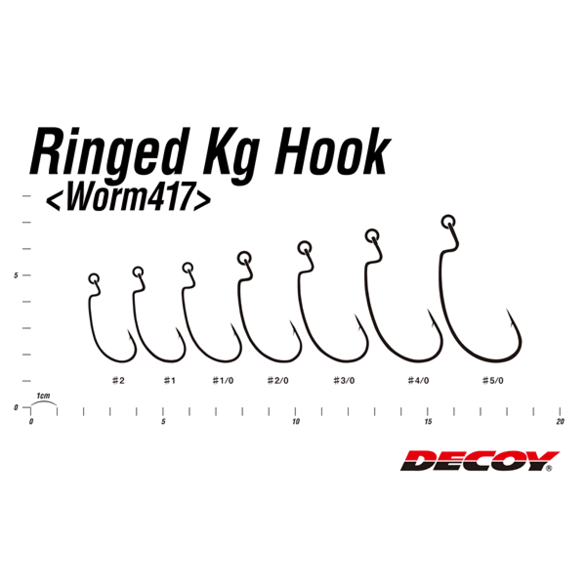 DECOY RINGED KG HOOK #2 Worm417 (5 pcs/pack) NS BLACK - Britannic Trade