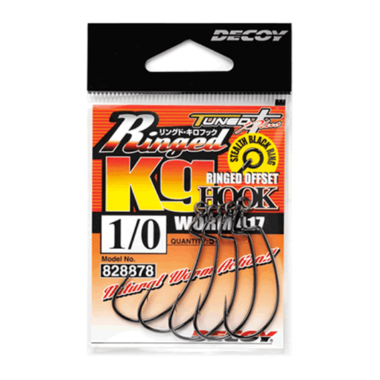 DECOY RINGED KG HOOK #1 Worm417 (5 pcs/pack) NS BLACK - Britannic Trade