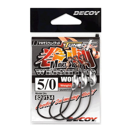 DECOY MAKISASU WEIGHTED #5/0 Worm130 (3 pcs/pack) NS BLACK - Britannic Trade