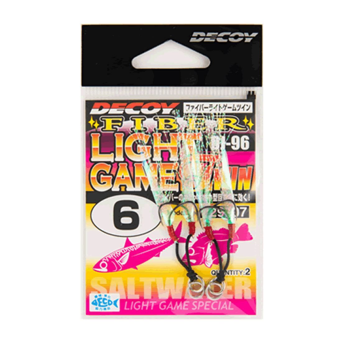 DECOY FIBER LIGHT GAME TWIN #6 DJ-96 (2 pcs/pack) NS BLACK fishing terminal tackle