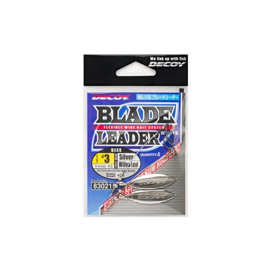 DECOY BLADE LEADER #2 WL-11S (2 pcs/pack) SILVER fishing terminal tackle — photo 2