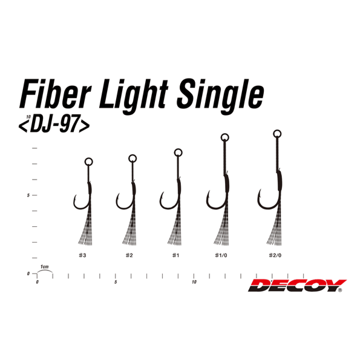 DECOY FIBER LIGHT SINGLE #2/0 DJ-97 (3 pcs/pack) NS BLACK - Britannic Trade