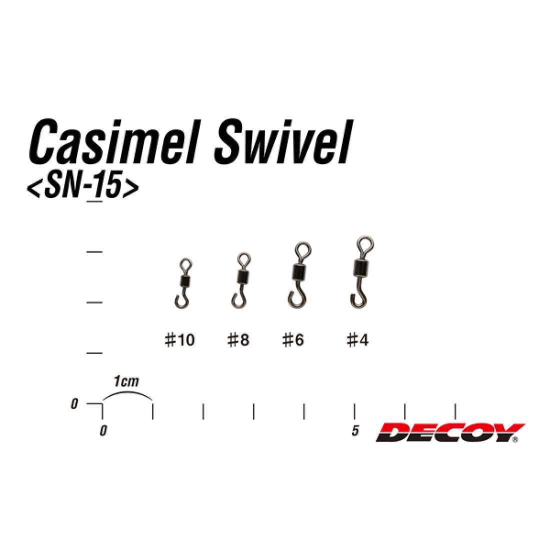DECOY CASIMEL SWIVEL #6 SN-15 (12 pcs/pack) NS BLACK fishing terminal tackle — photo 3