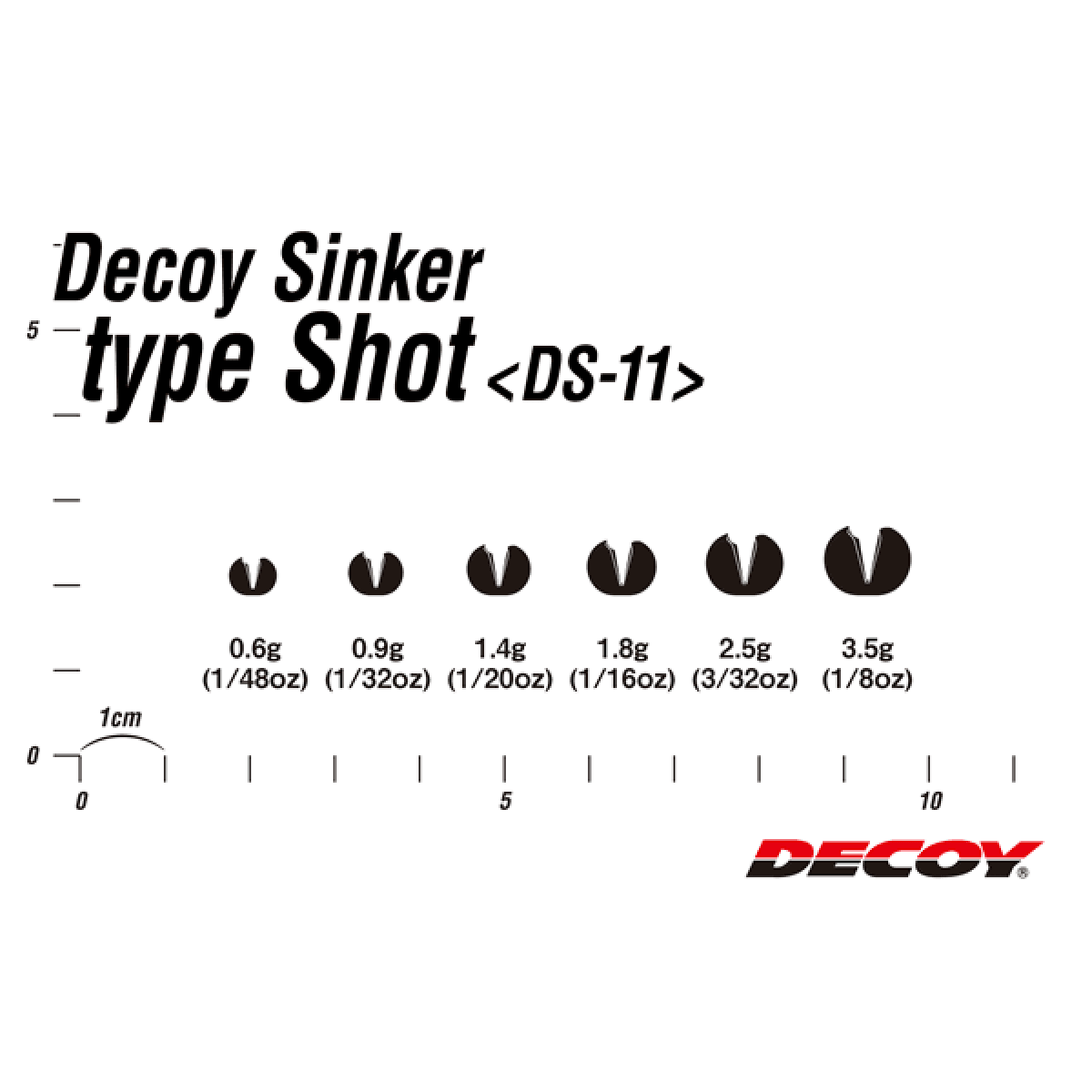 DECOY DECOY SINKER TYPE SHOT 0.6g DS-11 (10 pcs/pack) GUN BLACK - Britannic Trade