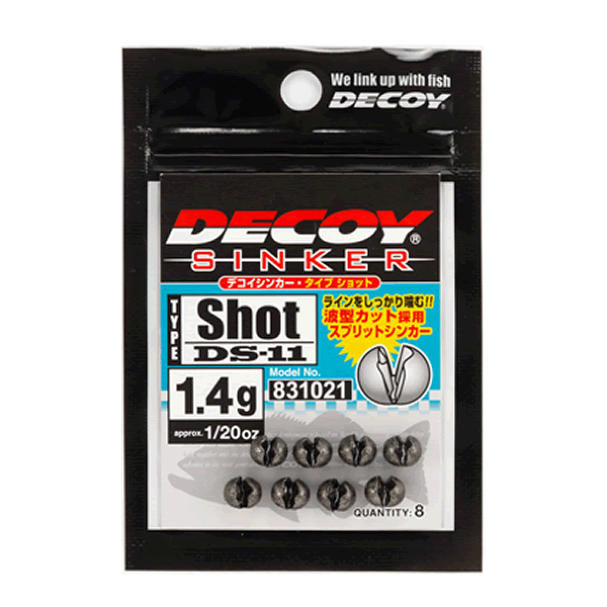 DECOY DECOY SINKER TYPE SHOT 1.4g DS-11 (8 pcs/pack) GUN BLACK