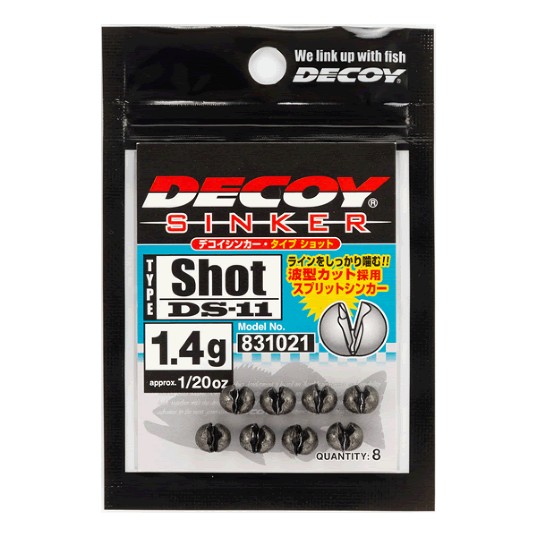 DECOY DECOY SINKER TYPE SHOT 3.5g DS-11 (6 pcs/pack) GUN BLACK fishing terminal tackle