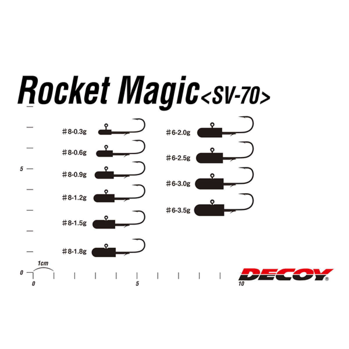 DECOY ROCKET MAGIC #8 - 0.9g SV-70 (5 pcs/pack) W NICKEL - Britannic Trade