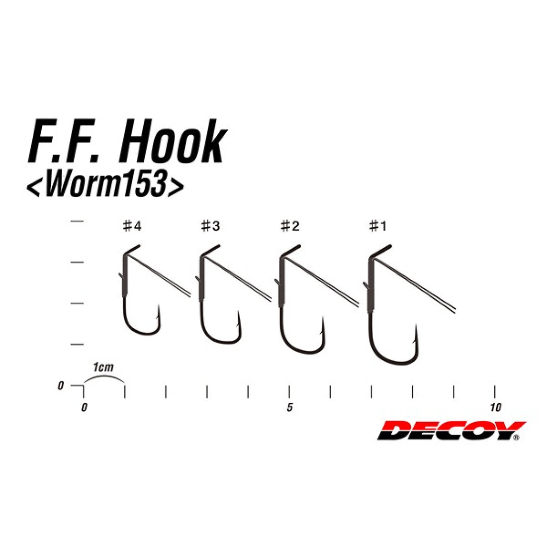 DECOY F.F.HOOK #4 Worm153 SILKY BLACK fishing terminal tackle — photo 3