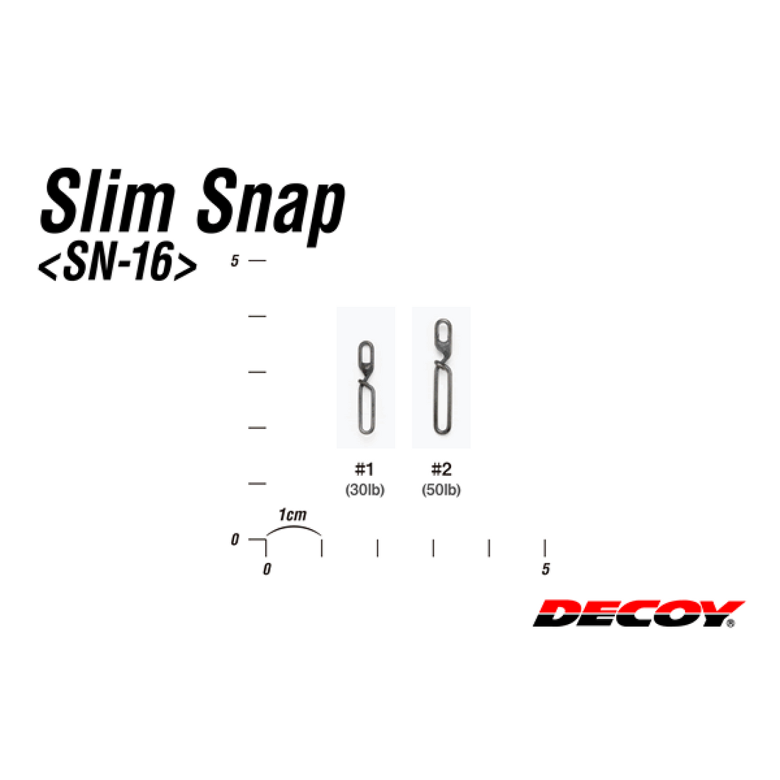 DECOY SLIM SNAP #1 SN-16 (6 pcs/pack) MAT BLACK fishing terminal tackle — photo 3
