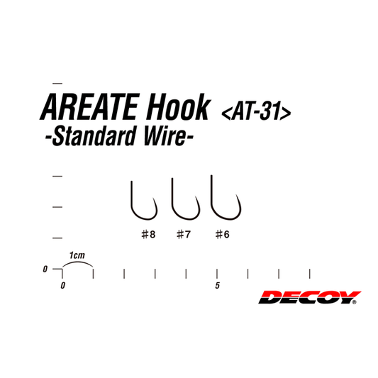 DECOY AREATE HOOK STANDARD WIRE #6 AT-31 (10 pcs/pack) SILKY BLACK fishing terminal tackle — photo 2