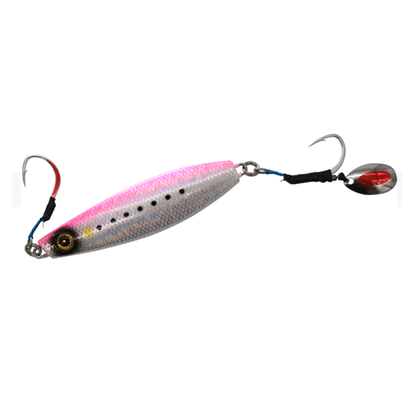Hayabusa JACK EYE FUNE MAKI 180g #2 REAL FISH SCALE PINK SARDINE MESH LUMINOUS saltwater fishing lure