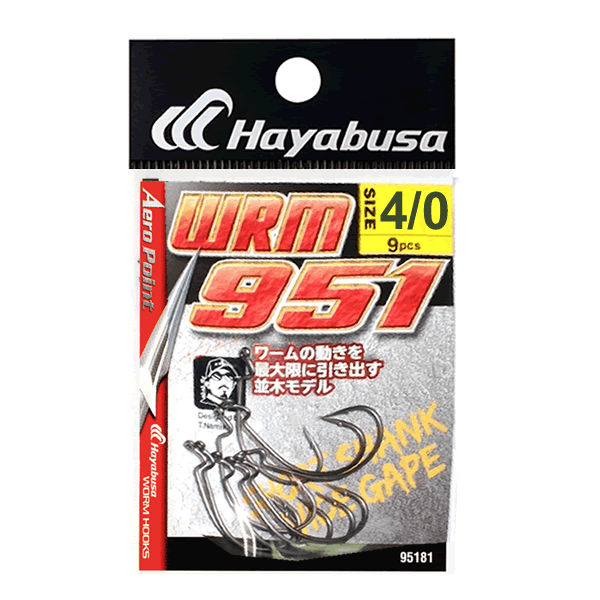 Hayabusa WRM-951 AERO POINT WIDE GAPE #4/0 ( 6 pcs/pack) MATTE BLACK