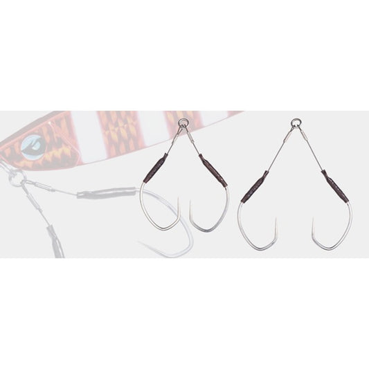 Valleyhill DRAGONQ HOOK DE DRAGON TWIN ASSIST #1 SHORT 2cm (2 pcs/pack) fishing terminal tackle — photo 2