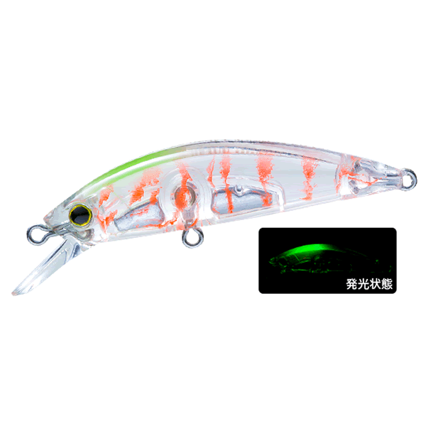 DUEL HARDCORE LG HEAVY MINNOW (S) 50 50mm : 6g SINKING F1200-LSOA-GLOW HEAD OKIAMI saltwater fishing lure
