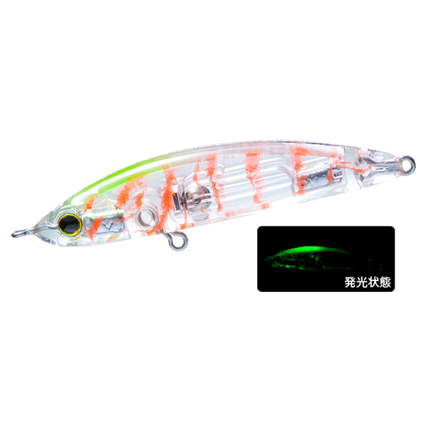 DUEL HARDCORE LG SINKING PENCIL (S) 50 50mm : 4g SINKING F1201-LSOA-GLOW HEAD OKIAMI saltwater fishing lure