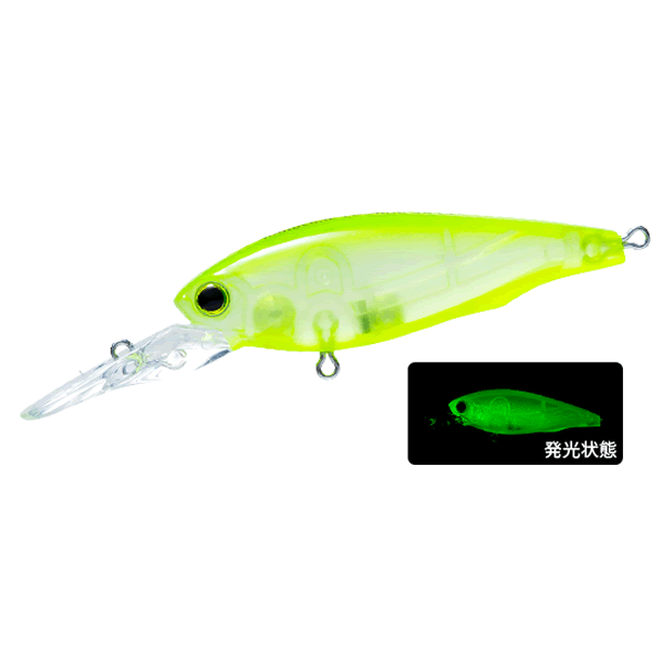 DUEL HARDCORE LG SHAD (S) 50 50mm : 4.5g SINKING GLOW CHART F1204-LSCL