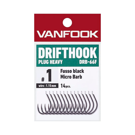 VANFOOK DRB-66F DRIFTHOOK PLUG HEAVY #2 (16 pcs/pack) FUSSO BLACK