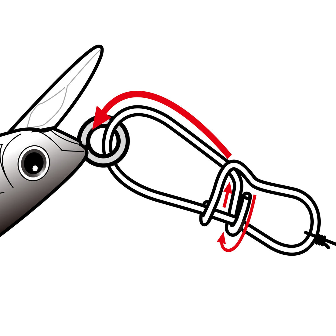 How the Onsoku Round Snap attaches to a lure