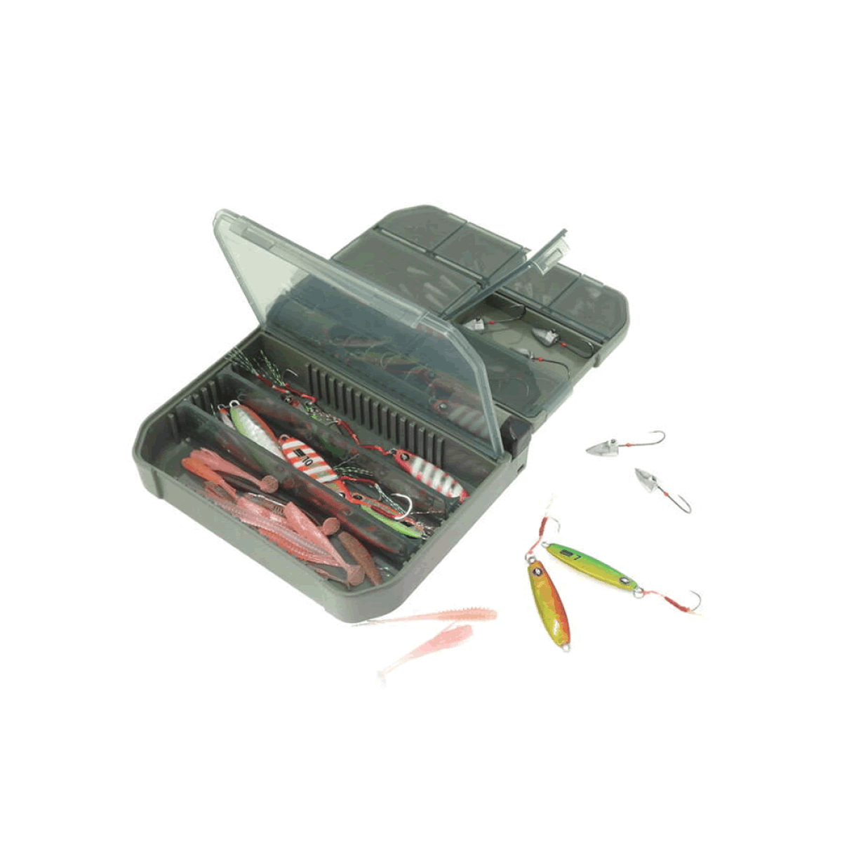 Abu Garcia ABU HOOK AND SINKER CASE VS-355SD W.64mm x D.97mm x H.20mm OLIVE - Britannic Trade