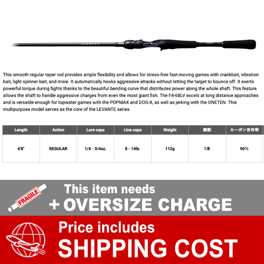 Megabass LEVANTE F4-68LV (1 piece Casting)