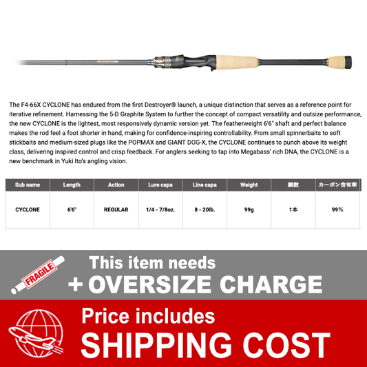 Megabass DESTROYER F4-66X (1 piece Casting) CYCLONE