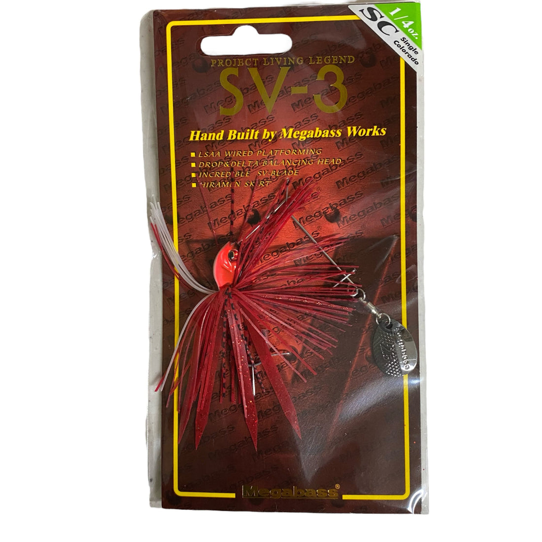 Megabass SV-3 SC Weight: 1/4oz (7g) SC (Single Colorado) Fire Red