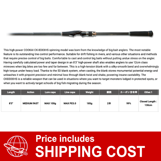 Megabass Cookai CK-83XXHS (2 pieces Spinning)