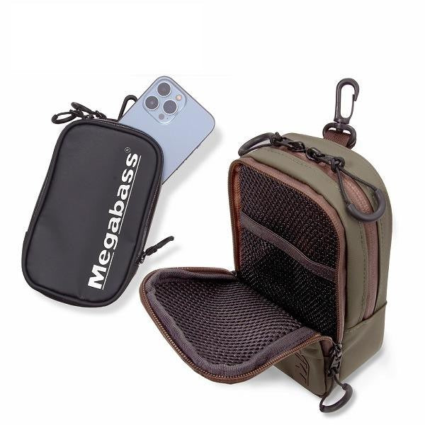 Megabass MOBILE POUCH II W105mm x H180mm x D65mm NAVY/WHITE