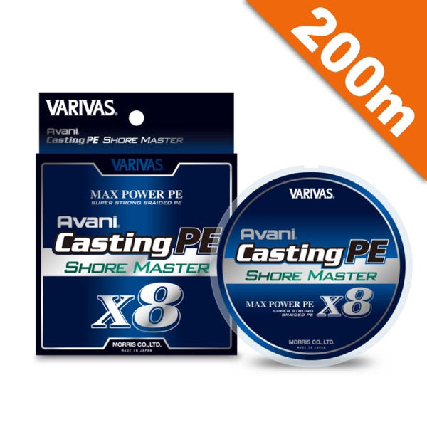 VARIVAS AVANI CASTING PE MAX POWER X8 SHORE MASTER #1.5 (28.6 lb) - 200m PE WHITE fishing line