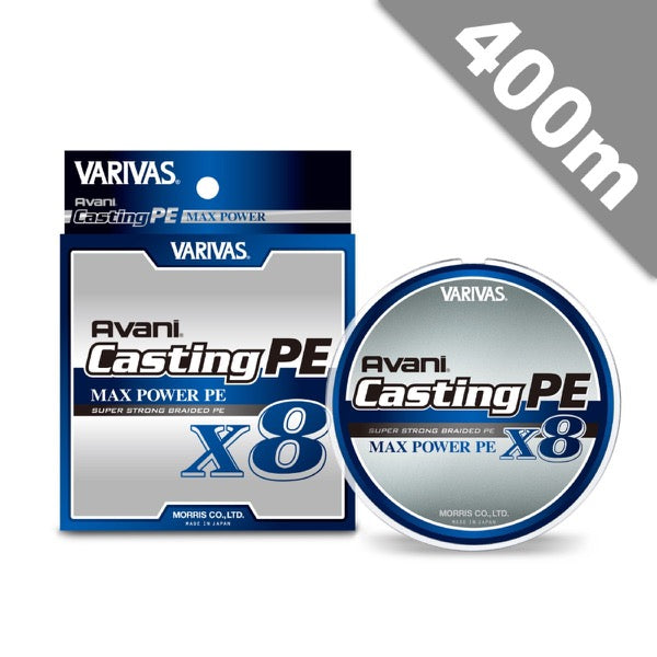 VARIVAS AVANI CASTING PE MAX POWER X8 #10 (137 lb) - 400m PE WHITE + MARKING fishing line