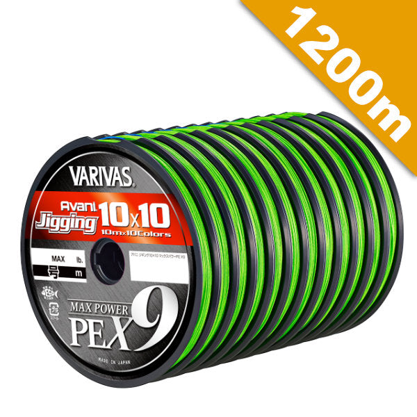 VARIVAS AVANI JIGGING 10x10 MAX POWER PE X9 #8 (116 lb) - 100m x 12 CONNECTED PE Marking