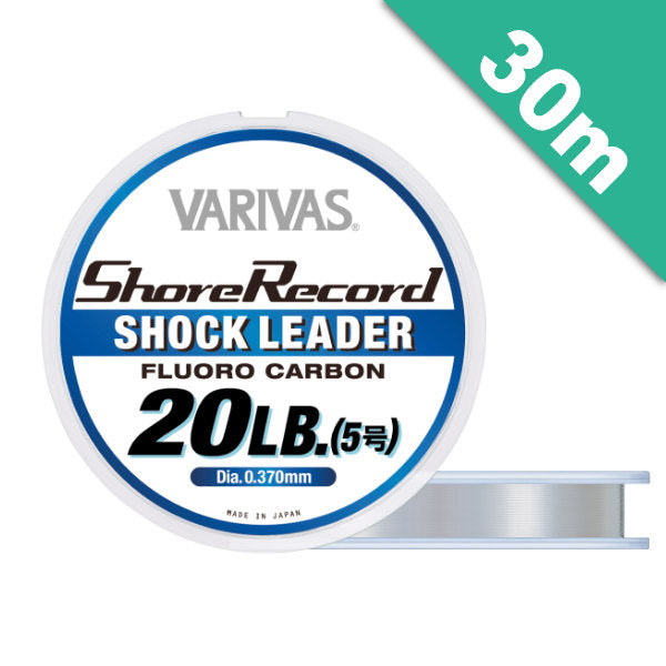 VARIVAS SHORE RECORD SHOCK LEADER FC #3.5 (14 lb) - 30m FLUOROCARBON NATURAL