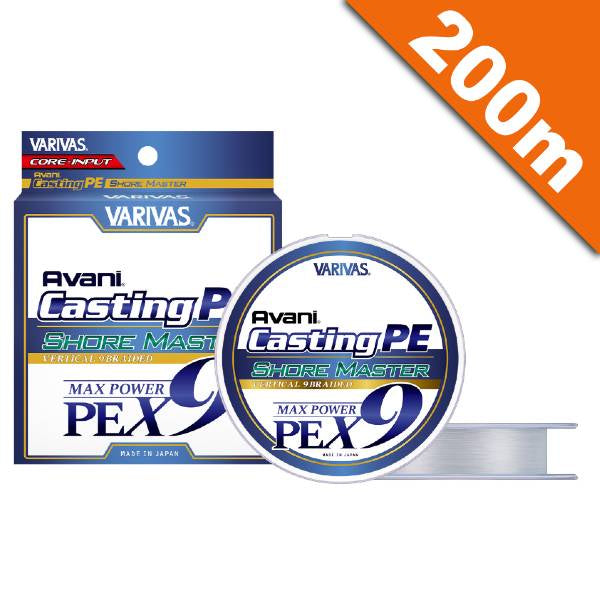VARIVAS AVANI CASTING PE MAX POWER X9 SHORE MASTER #0.6 (14 lb) - 200m PE WHITE fishing line