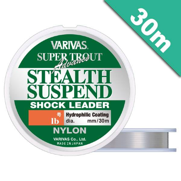 VARIVAS SUPER TROUT ADVANCE STEALTH SUSPEND SHOCK LEADER #1 (4 lb) - 30m NYLON MISTY GREY fishing line