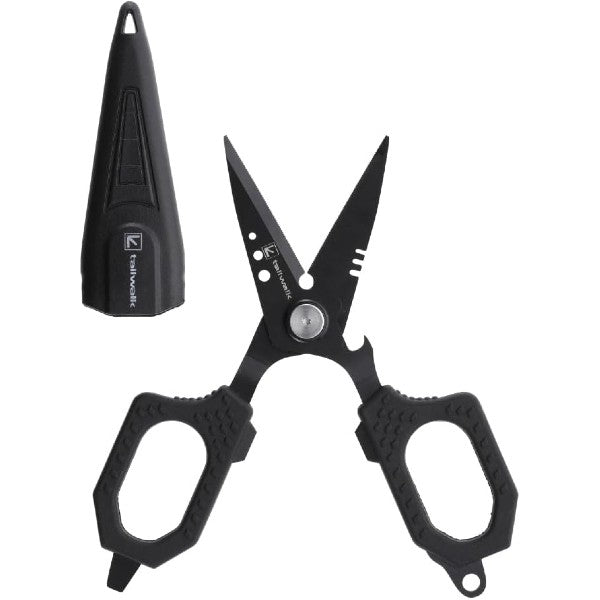 TailWalk MULTI-FUNCTION SCISSORS S : 123mm BLACK fishing accessory