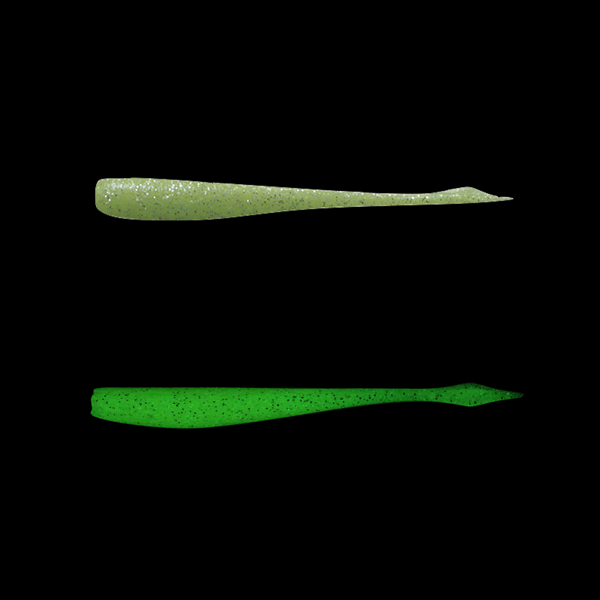 JACKALL KIBIKIBI NAGO 2" (10 pcs/pack) GLOW CHART SIVLER FLAKE