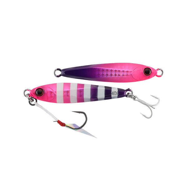 JACKALL BIGBACKER JIG 40g 68mm : 40g Sinking GLOW PINK&PURPLE/LENS HL