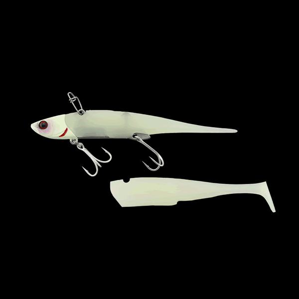 JACKALL BIGBACKER SOFT VIB 28g 115mm : 28g Fast Sinking SUPER GLOW - Britannic Trade