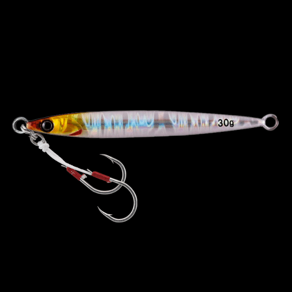 JACKALL BIGBACKER JIG SLIDE STICK 30g 85mm : 30g SHIRASU SILVER/MAGMA WAVE HL