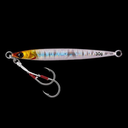 JACKALL BIGBACKER JIG SLIDE STICK 30g 85mm : 30g SHIRASU SILVER/MAGMA WAVE HL