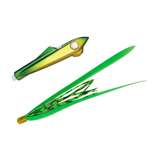 JACKALL BIN-BIN ROCKET 45g F195 LAME GREEN GOLD/FL GREEN T+