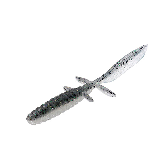 JACKALL DB UMA FREE 3.8" (7 pcs/pack) DARK THUNDER / CLEAR SILVER