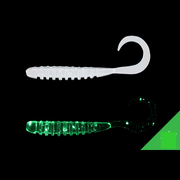 JACKALL TIDE CURLY 2.8" (8 pcs/pack) CLEAR GLOW CRUSH