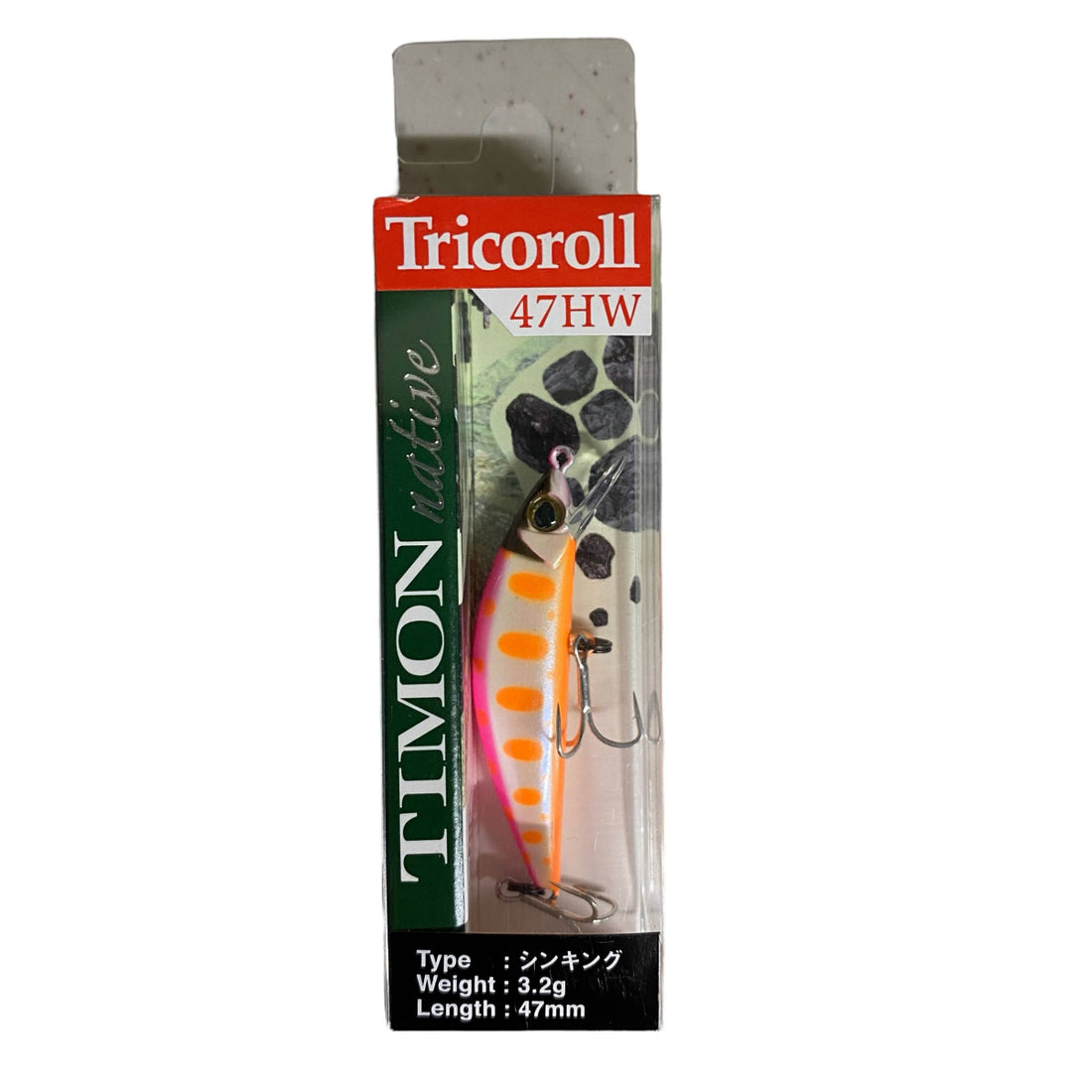 TIMON TRICOROLL 47HW 47mm : 3.2g SHINSYU-YUKISHIRO-PINK-BROWN-HEAD. freshwater fishing lure — photo 2