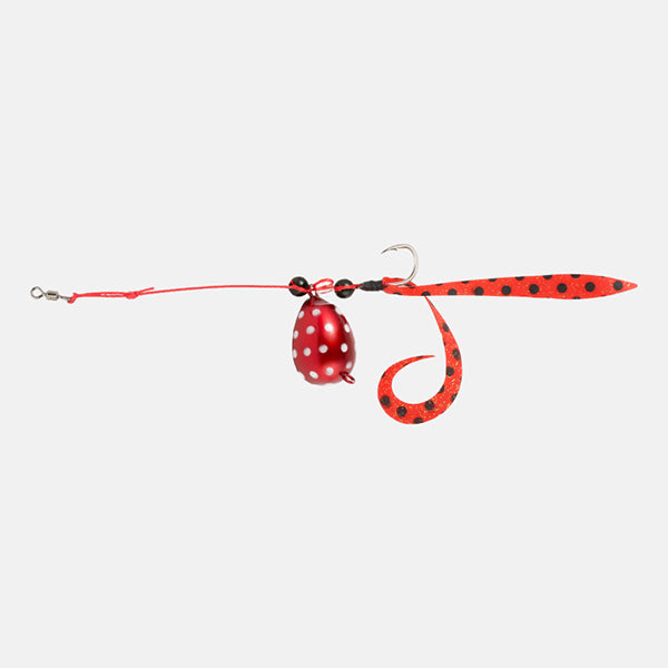JACKALL EGG SHOT CURLY #3 11g RED GLOW DOT