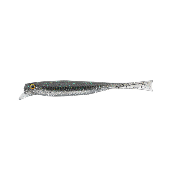 JACKALL DRIFTFRY MELLOW 5.2" (5 pcs/pack) DARK THUNDER / CLEAR SILVER